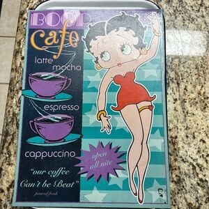 Betty Boop Metal Cafe Wall Art - Purple & Teal